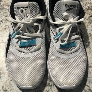 Reebok White and Black Mesh Running Shoes